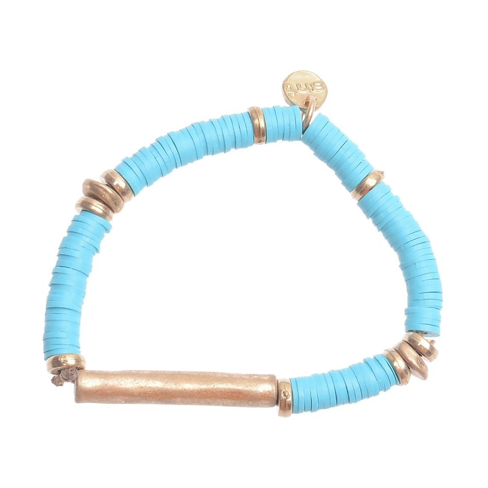 PULSERA ELASTICA FIMO CUENTAS METAL