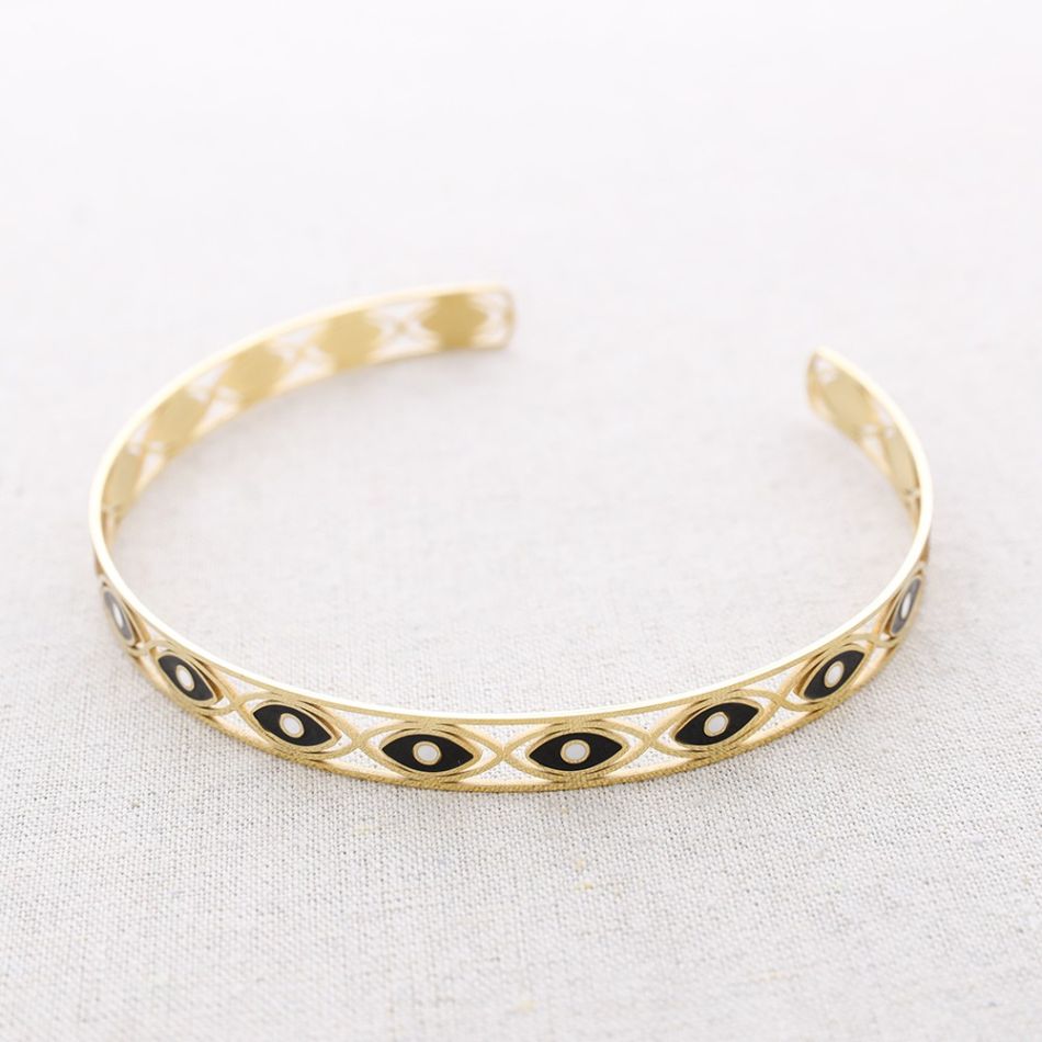 CHOKER ACERO AJUSTABLE OJOS TURCOS
