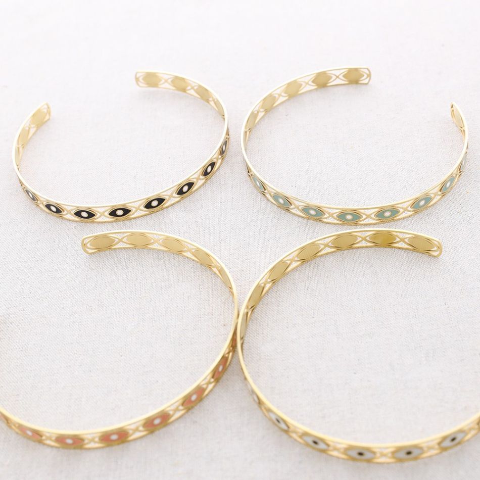 CHOKER ACERO AJUSTABLE OJOS TURCOS