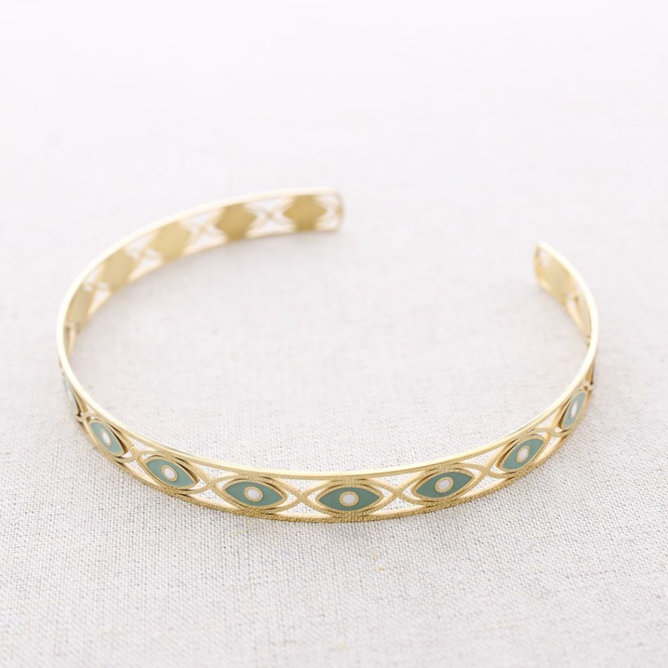 CHOKER ACERO AJUSTABLE OJOS TURCOS