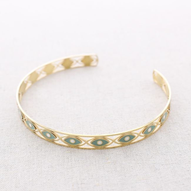CHOKER ACERO AJUSTABLE OJOS TURCOS