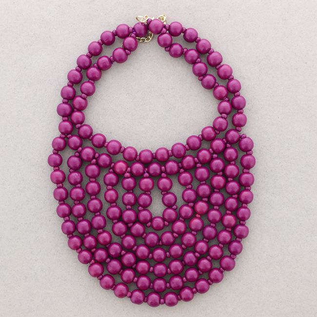 WOODEN BALLS BIB NECKLACE