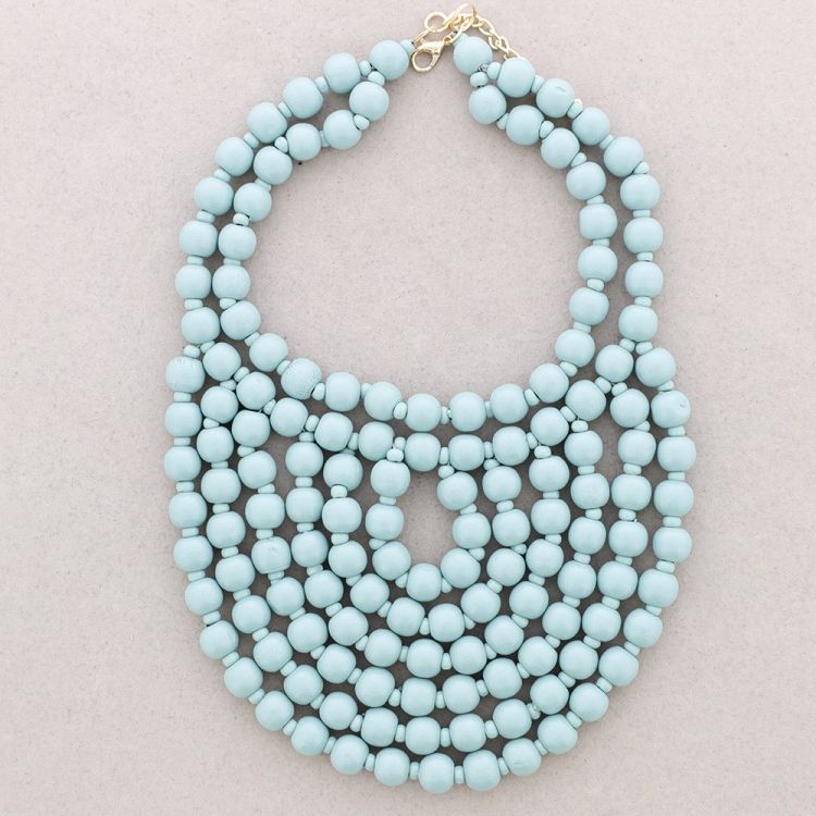 WOODEN BALLS BIB NECKLACE