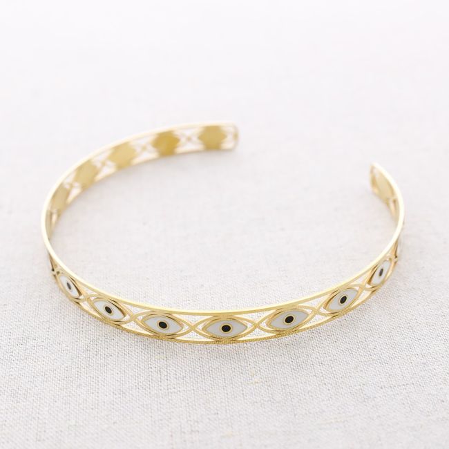 CHOKER ACERO AJUSTABLE OJOS TURCOS
