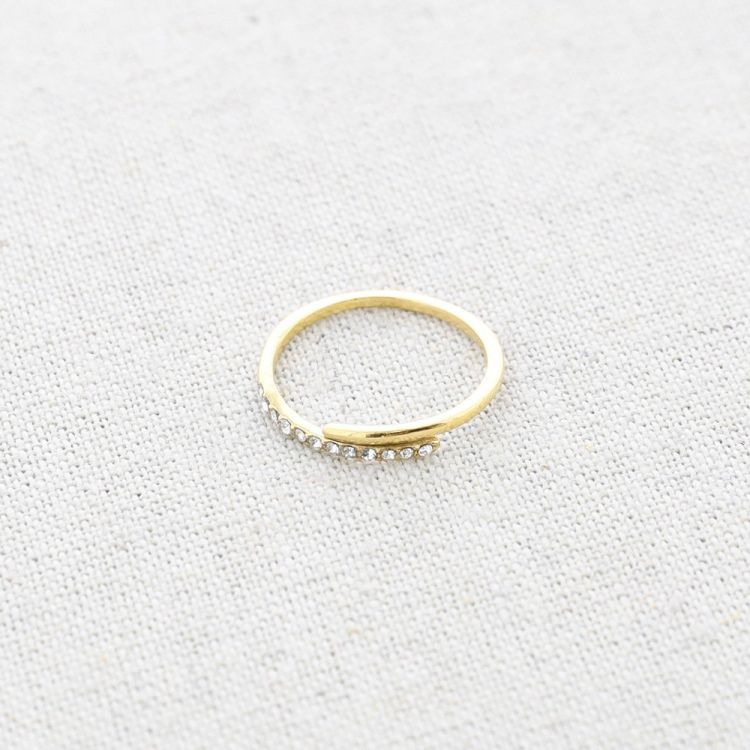 STEEL RING WITH CRYSTALS