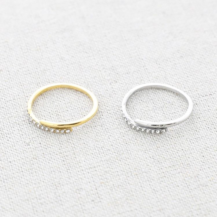 STEEL RING WITH CRYSTALS 2