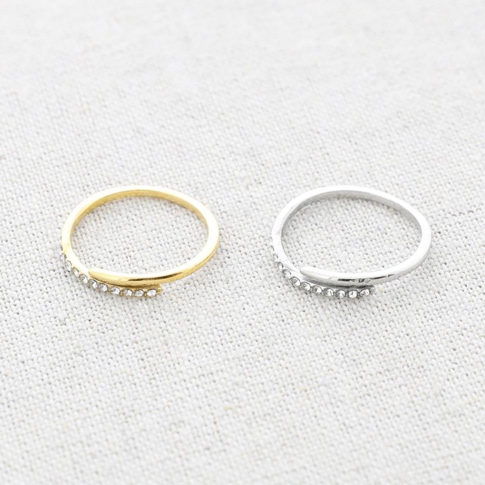 ANILLO ACERO CRISTALES