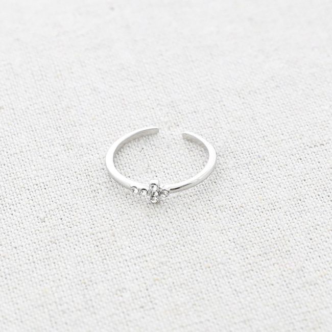 ANILLO ACERO CRUZ CRISTALES