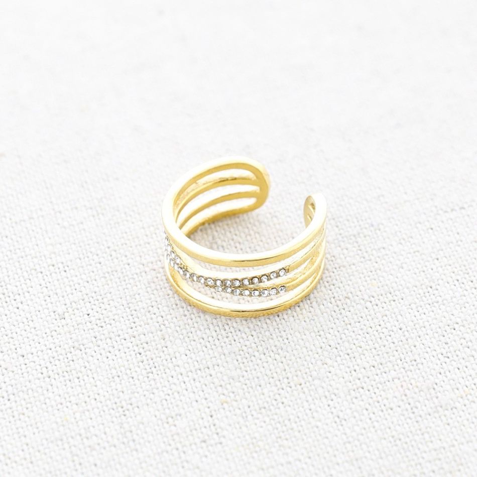 ANILLO ACERO CRISTALES