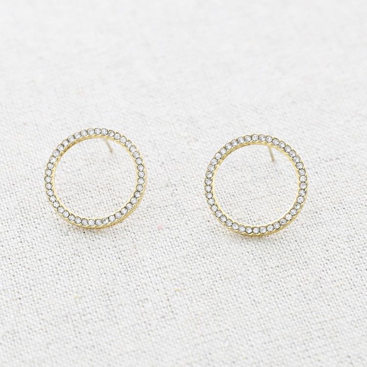 PENDIENTES ACERO ARO CRISTALES