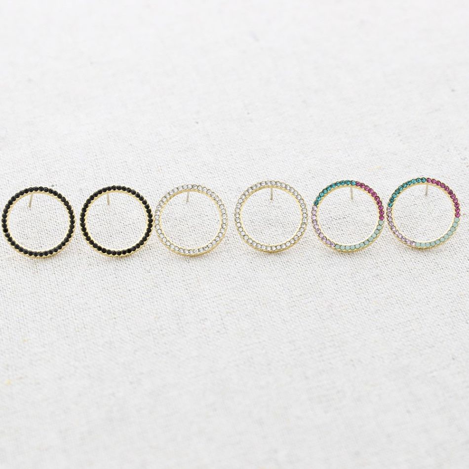 PENDIENTES ACERO ARO CRISTALES