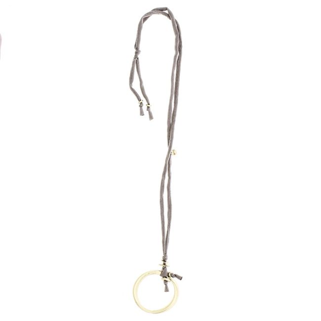COLLAR LARGO COLGANTE ANILLA METAL