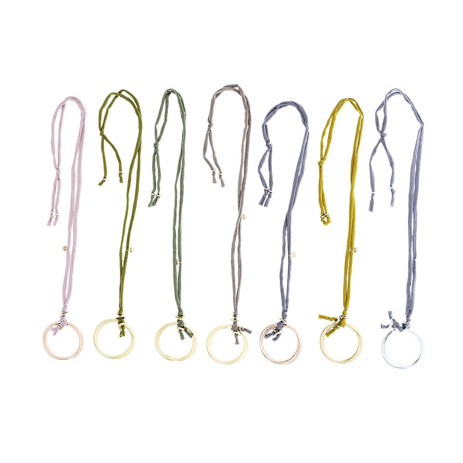 COLLAR LARGO COLGANTE ANILLA METAL