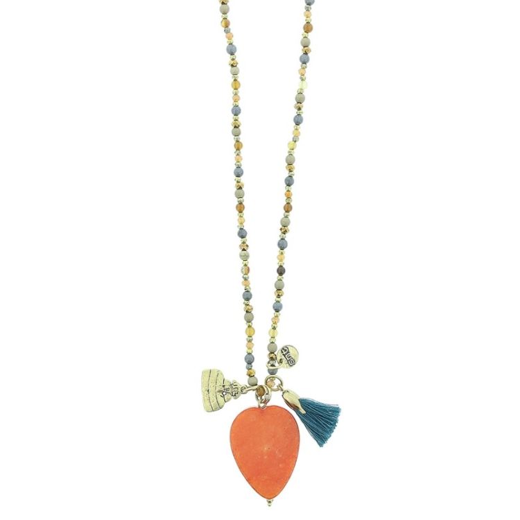 COLLAR LARGO PIEDRAS COLGANTE