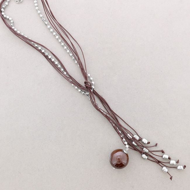 LEATHER CHAINS PENDANT NECKLACE