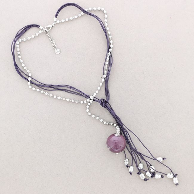 LEATHER CHAINS PENDANT NECKLACE