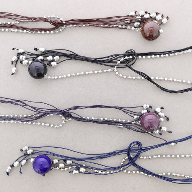 COLLAR CADENAS CUERO COLGANTE