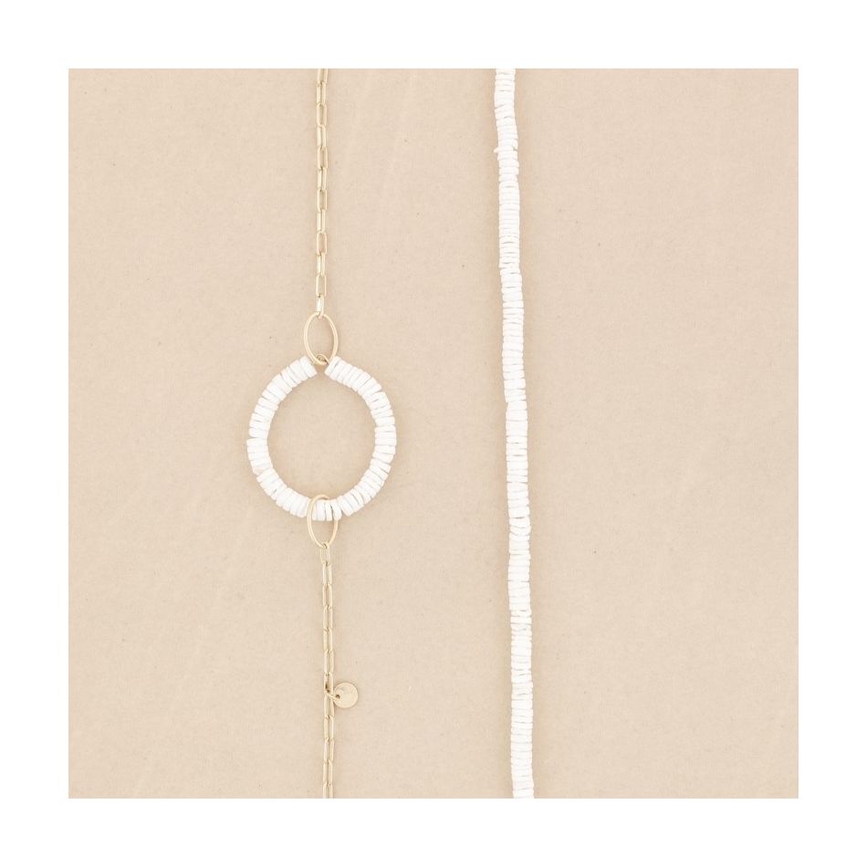 COLLAR LARGO ESLABONES ADORNOS NÁCAR