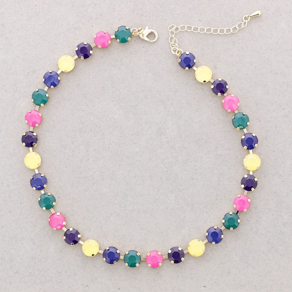 METAL NECKLACE WITH CRYSTALS
