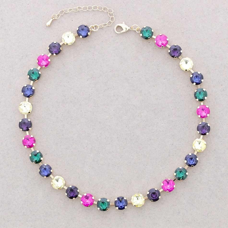 METAL NECKLACE WITH CRYSTALS