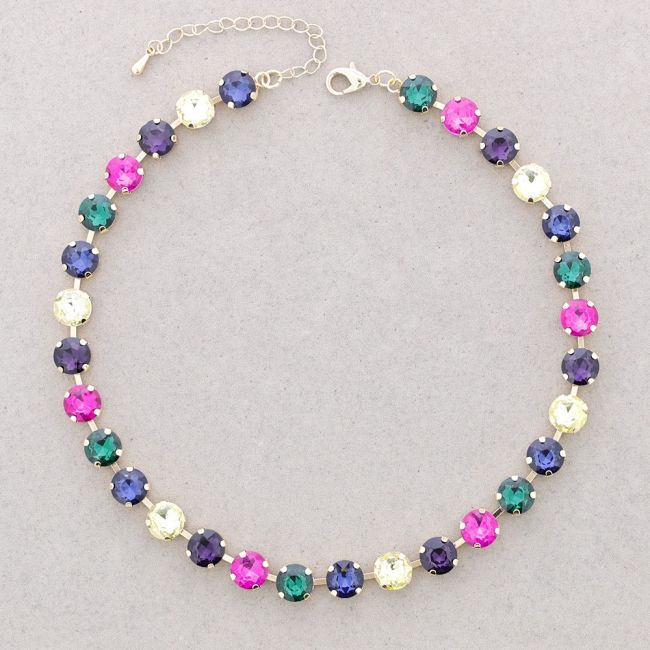 METAL NECKLACE WITH CRYSTALS