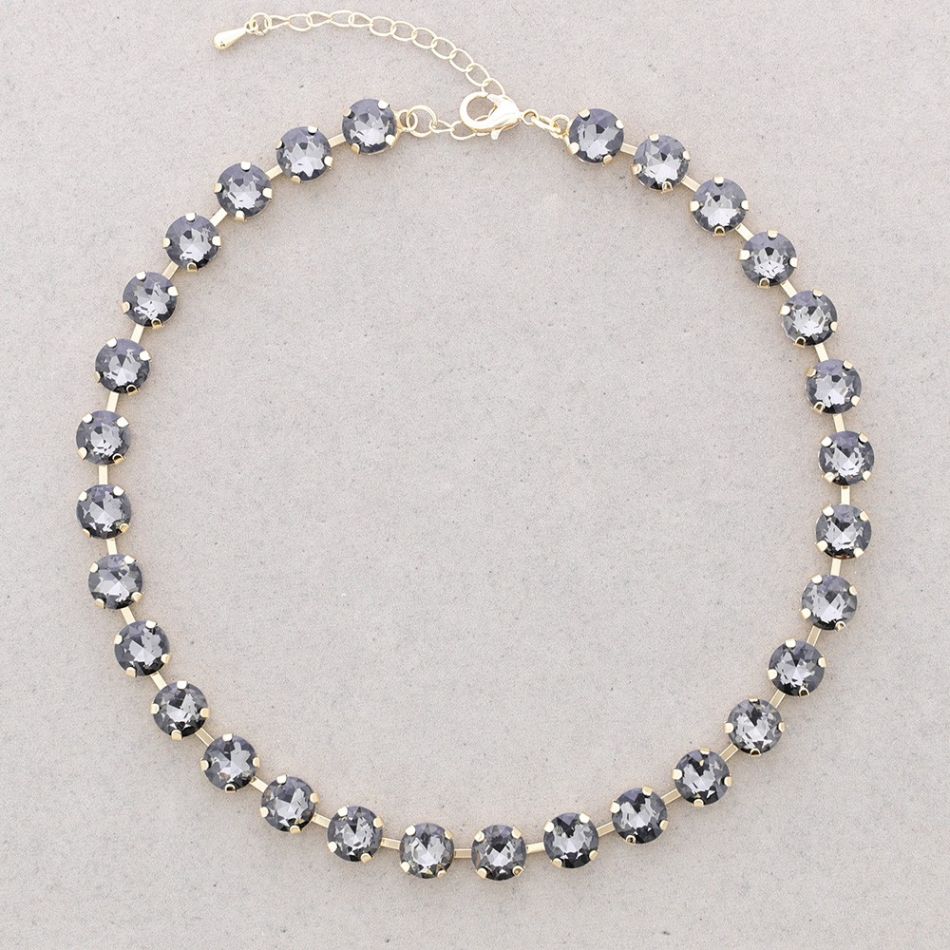 METAL NECKLACE WITH CRYSTALS
