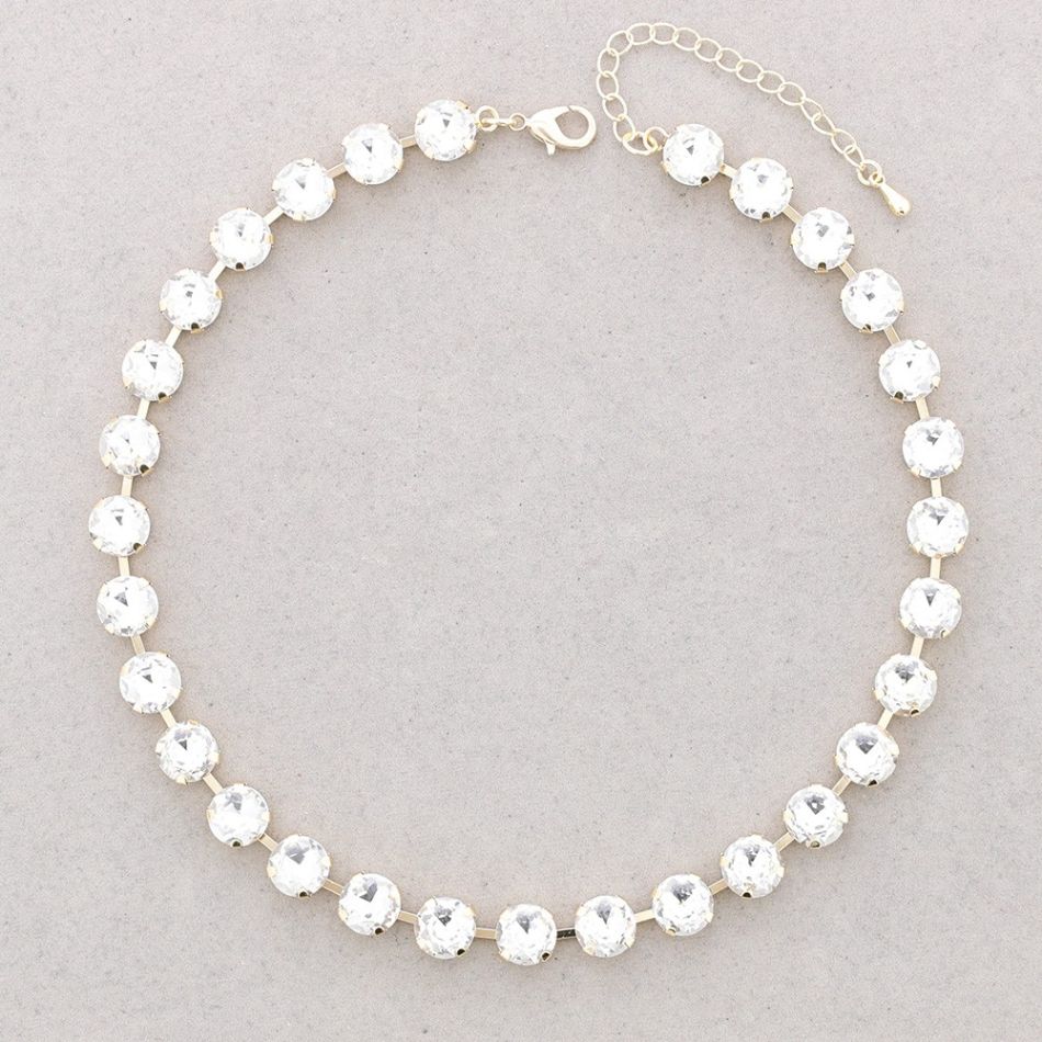 METAL NECKLACE WITH CRYSTALS