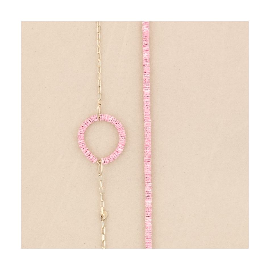 COLLAR LARGO ESLABONES ADORNOS NÁCAR