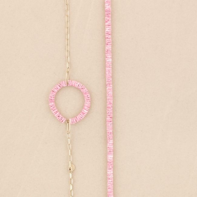 COLLAR LARGO ESLABONES ADORNOS NÁCAR