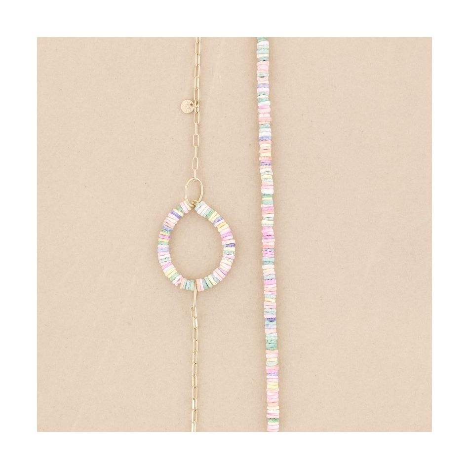LONG NECKLACE WITH NACRE DECORATIONS