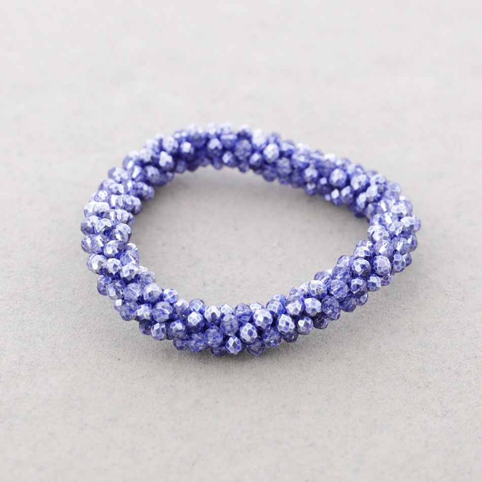 ELASTIC BRACELET WITH FACETED CRYSTALS 4MM