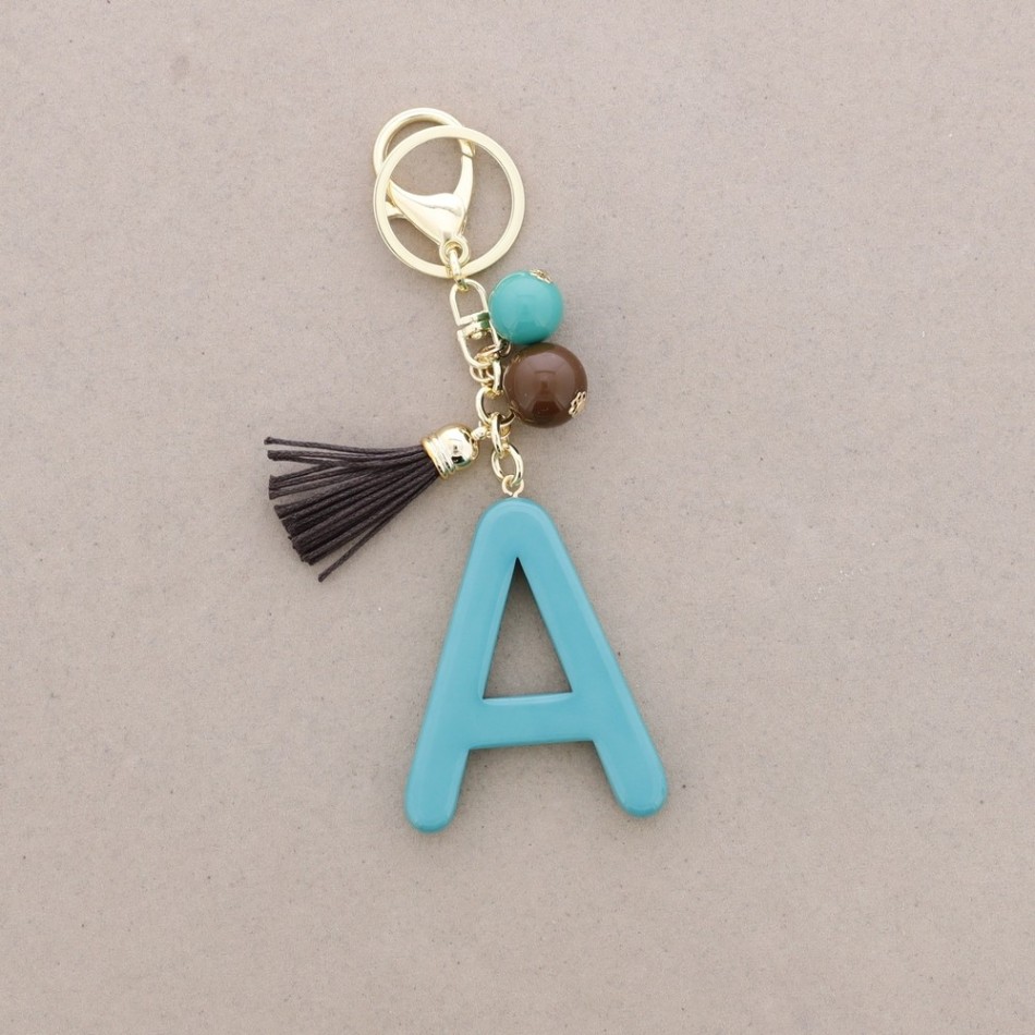 RESIN INITIAL LETTER A PENDANT KEYCHAIN