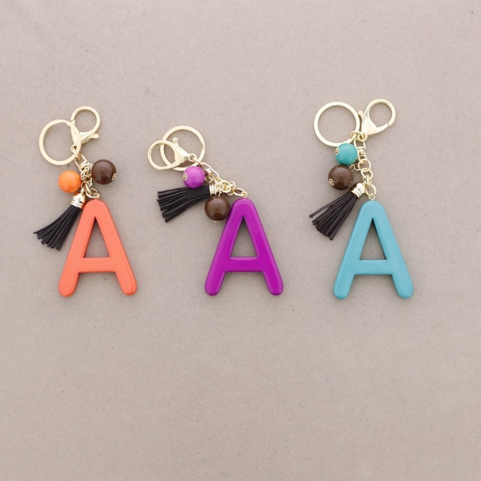 RESIN INITIAL LETTER A PENDANT KEYCHAIN