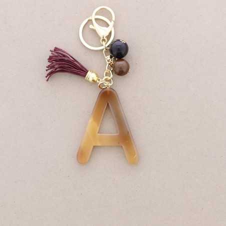 RESIN INITIAL LETTER A PENDANT KEYCHAIN