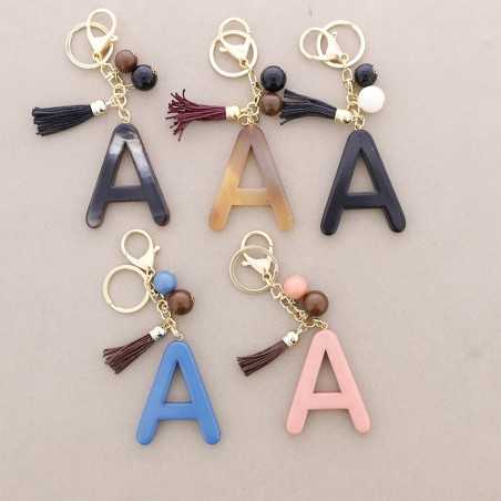 RESIN INITIAL LETTER A PENDANT KEYCHAIN