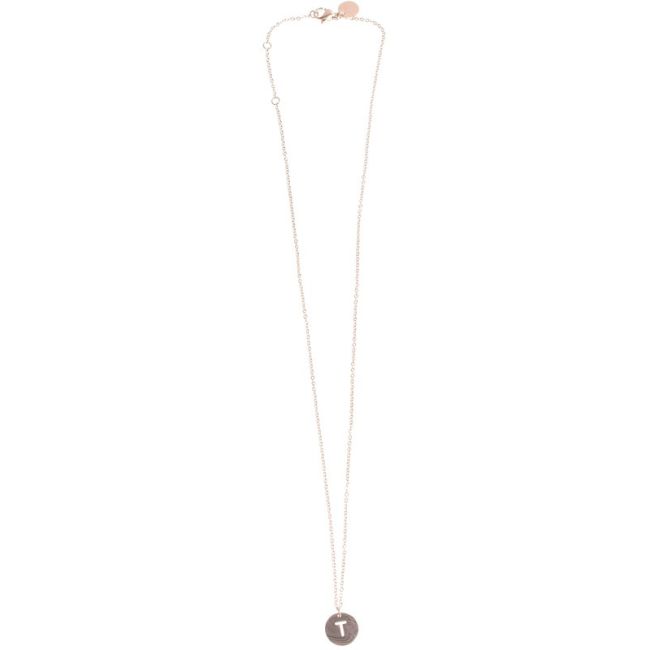 STEEL LETTER T PLATE SHORT NECKLACE