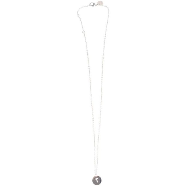 STEEL LETTER T PLATE SHORT NECKLACE