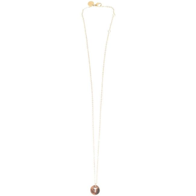 STEEL LETTER T PLATE SHORT NECKLACE