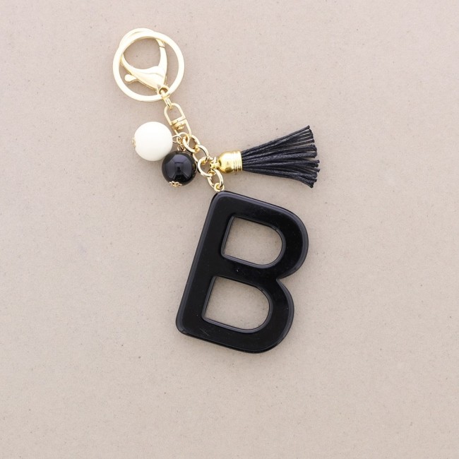 RESIN INITIAL LETTER B PENDANT KEYCHAIN