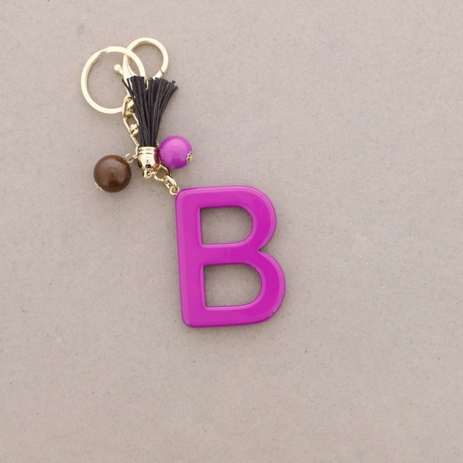 RESIN INITIAL LETTER B PENDANT KEYCHAIN