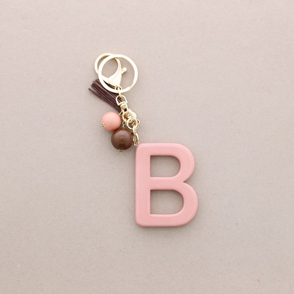 RESIN INITIAL LETTER B PENDANT KEYCHAIN