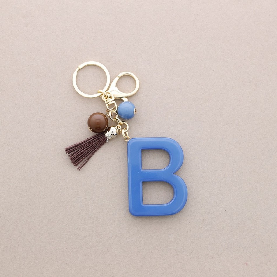 RESIN INITIAL LETTER B PENDANT KEYCHAIN