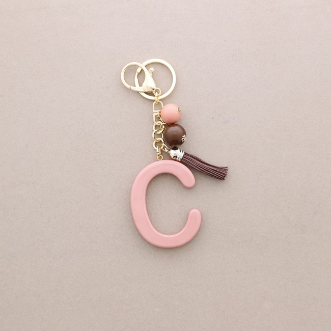 KEYCHAIN PENDANT INITIAL LETTER C RESIN