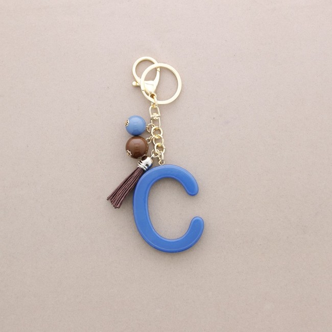 KEYCHAIN PENDANT INITIAL LETTER C RESIN