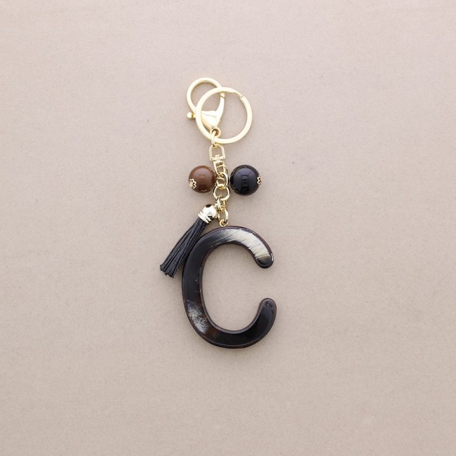KEYCHAIN PENDANT INITIAL LETTER C RESIN