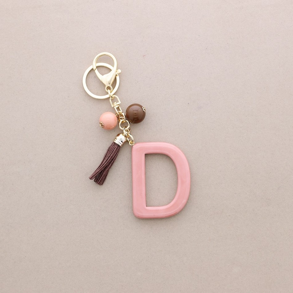 KEYCHAIN PENDANT INITIAL LETTER D RESIN