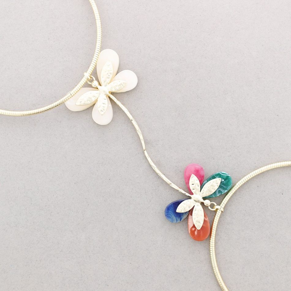 RESIN METAL DRAGONFLY PENDANT NECKLACE