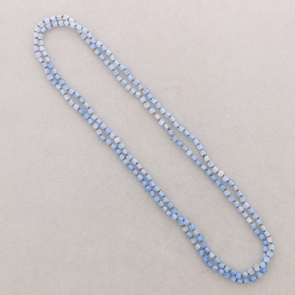 LONG NECKLACE FLAT BEADS RESIN KNOTS 1.2M*8MM