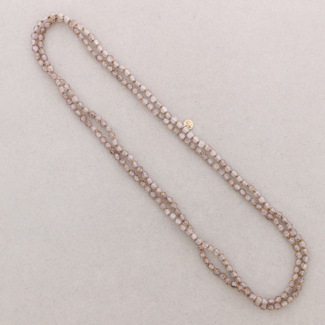 LONG NECKLACE FLAT BEADS RESIN KNOTS 1.2M*8MM