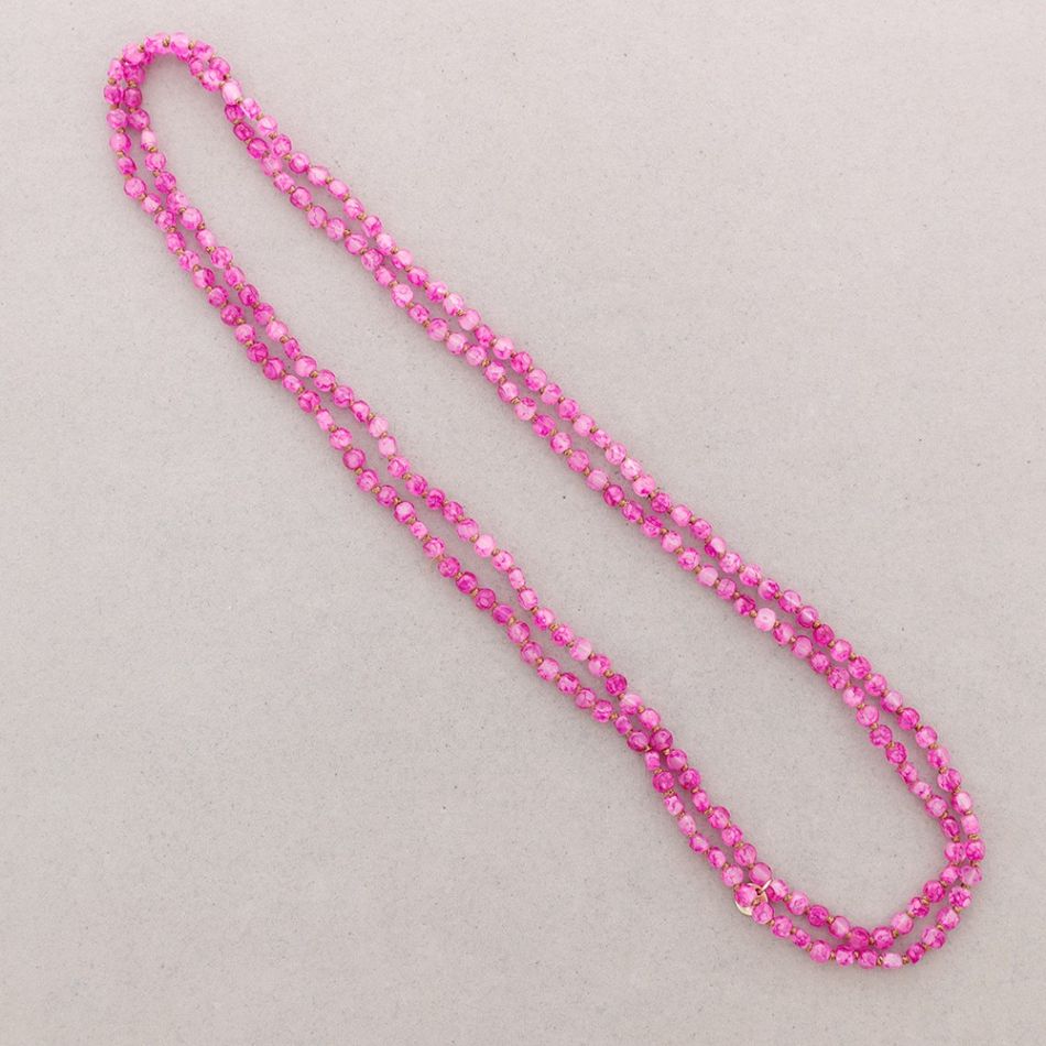 LONG NECKLACE FLAT BEADS RESIN KNOTS 1.2M*8MM